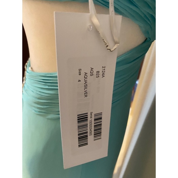Jovani Strapless Evening Gown Aqua/Silver - Picture 5 of 5